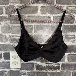 NWT Silk Maison bra black satin